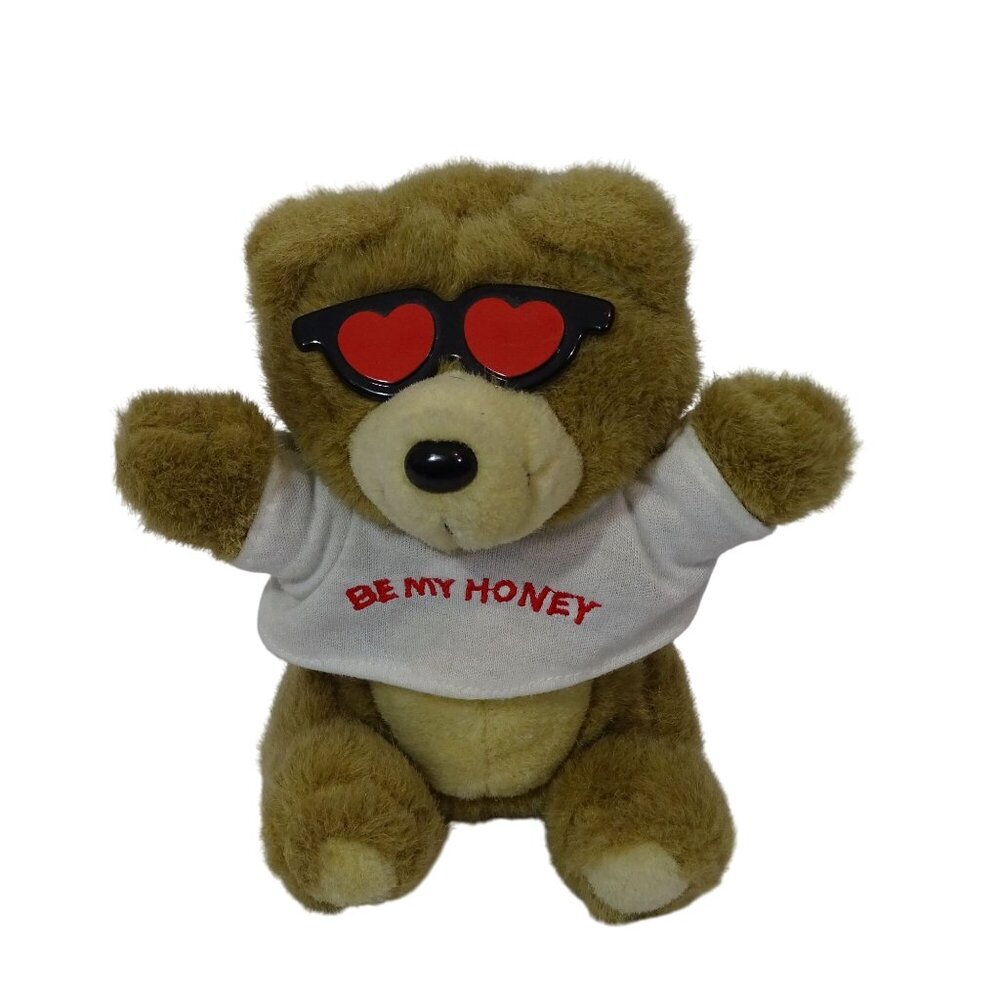 Vtg Teleflora Valentines Day Teddy Bear Stuffed Animal Plush Soft Toy Sunglasses